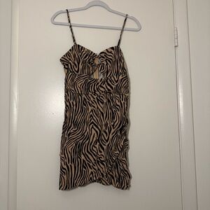 Forever 21 Zebra Print Mini Dress - Black and Tan